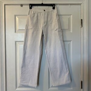 Altar'd State Cream Off-White Corduroy Cargo Pants Women's Size XS Wide Leg